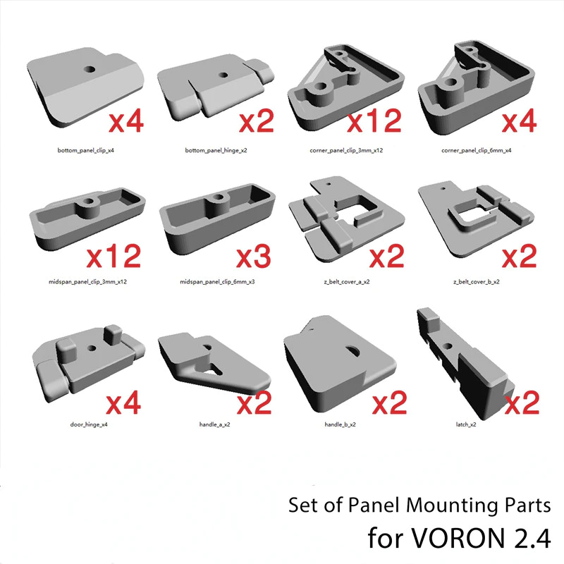 Voron 2.4 Panel Mounting Brackets ABS Printed kits