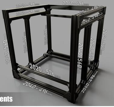 Blv Mgn Cube Frame Kit & Hardware Kit For Diy Cr10 3d Printer Z Height 365mm