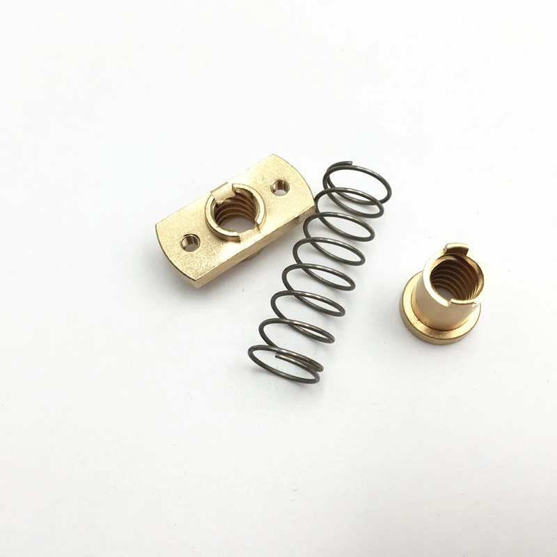Upgrade CR10/Tornado and clone 3D printer anti-back lash TR8 lead screw brass nut backlash Spring Loaded